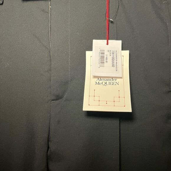NWT Alexander McQueen $ 1495.00 Black Straight Leg Wool Trouser Pants - Picture 5 of 7